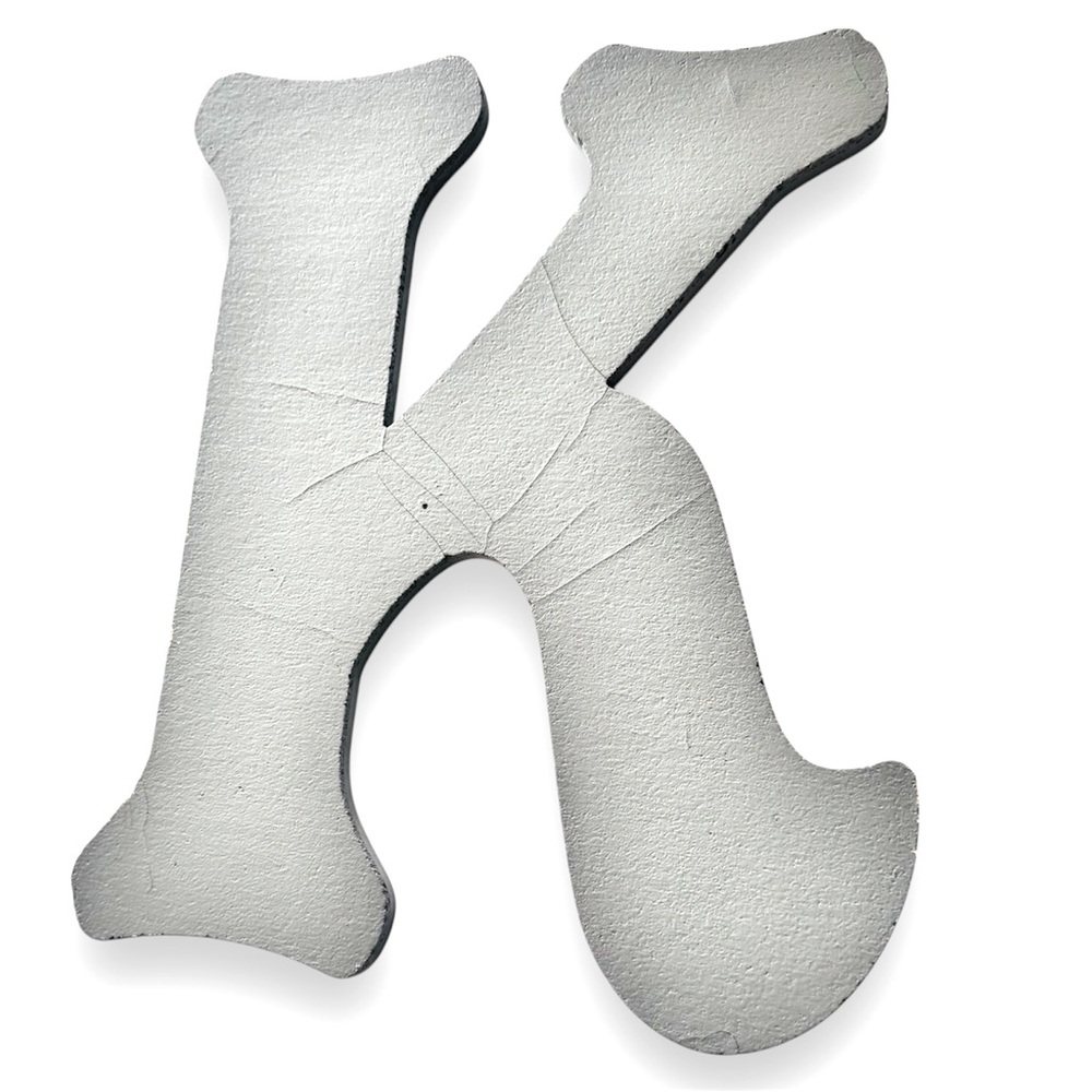 “K” Painted Grey Wooden Monogram Wall Hanging Initial Letter Rustic Farmhouse